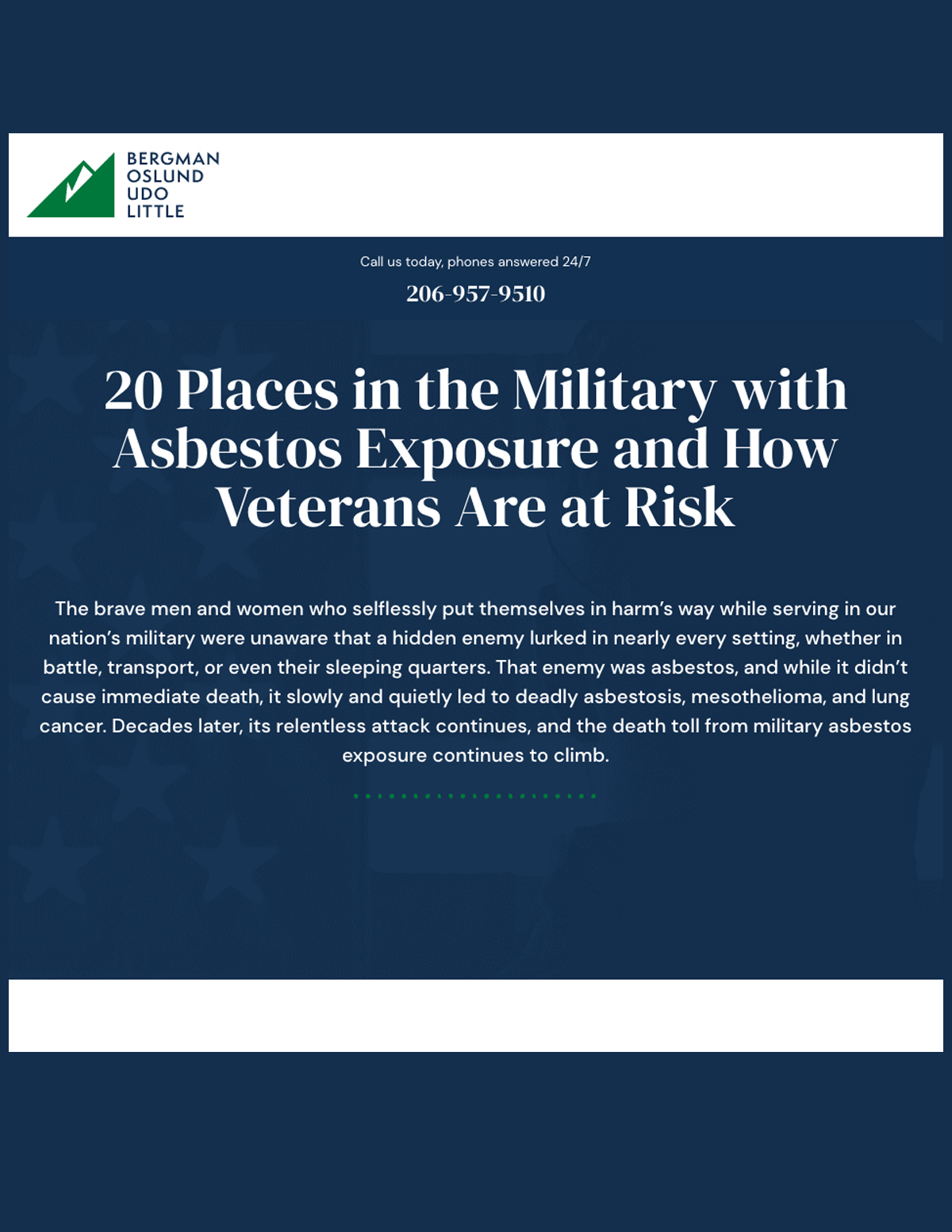 Veteran resource for asbestos exposure